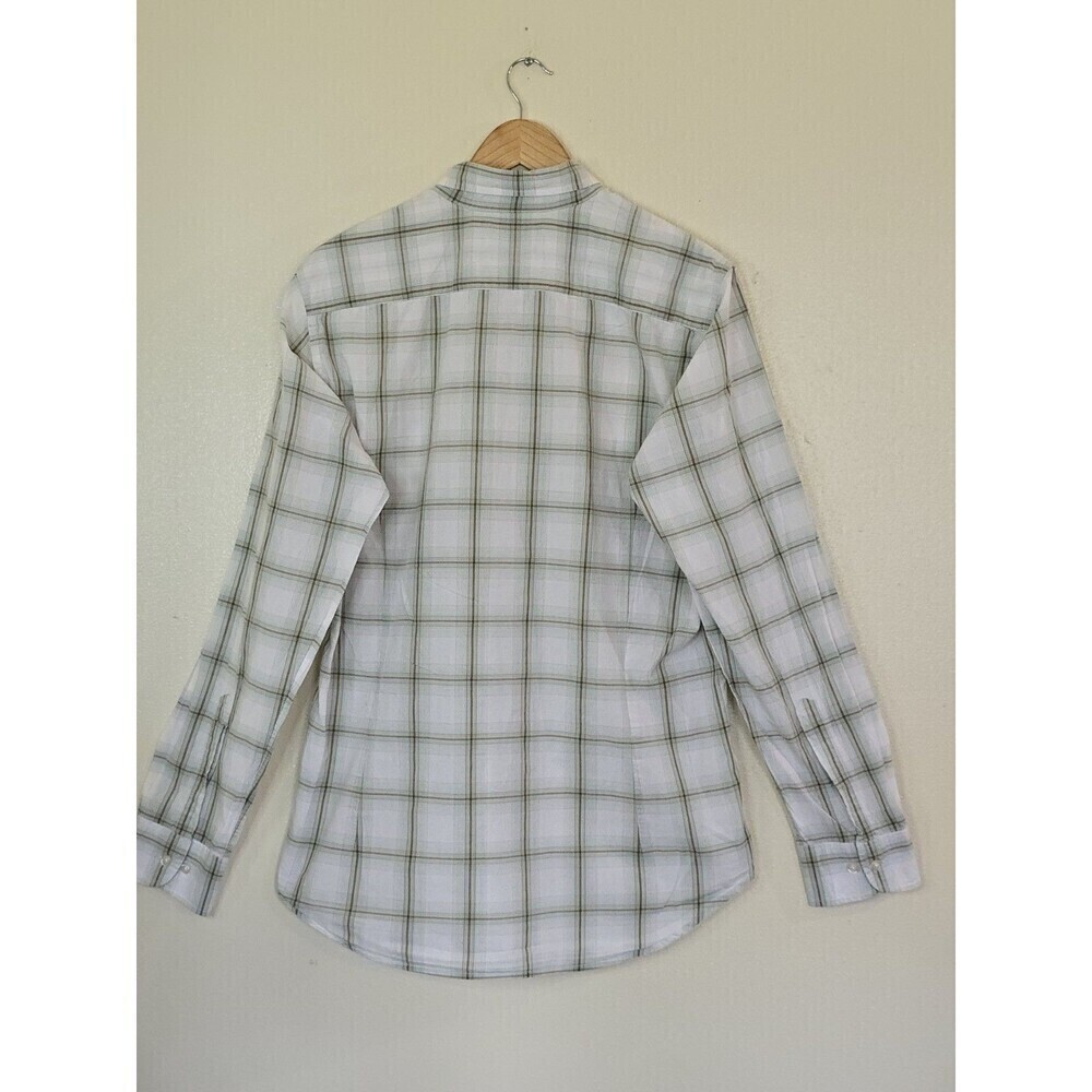 Bonobos Tailored Fit Shirt Mens Size Large Long Green White Plaid Button Down - Picture 9 of 14